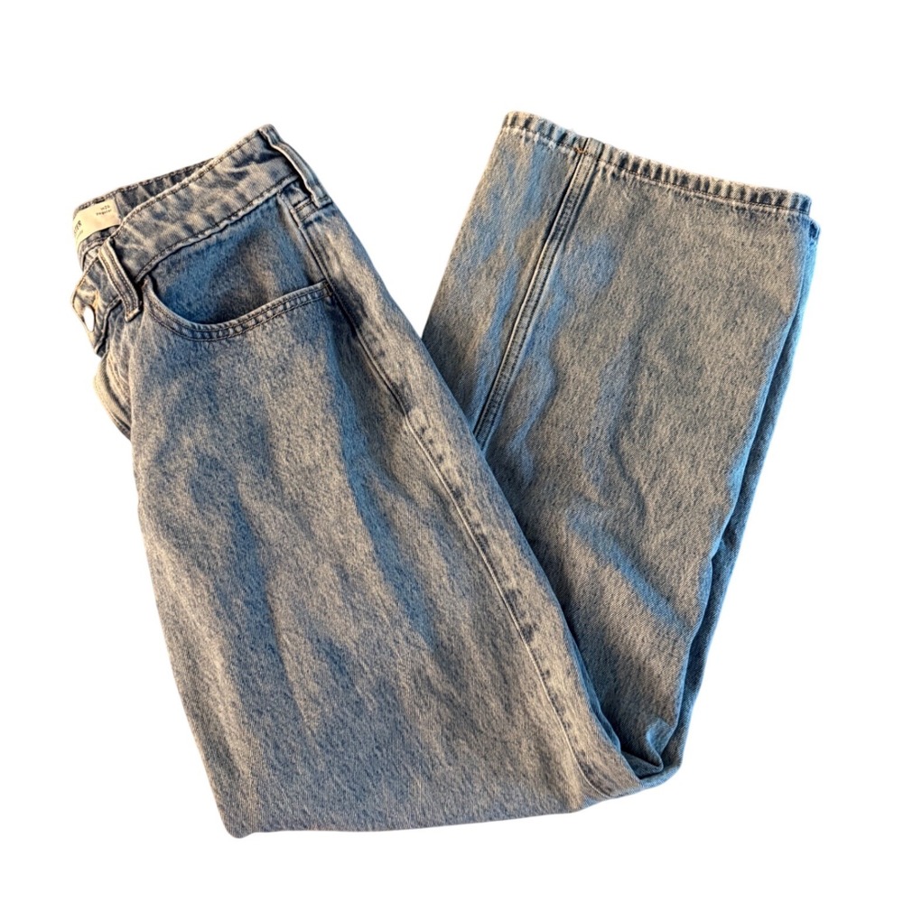 Hollister Low-Rise Baggy Jeans Light Wash Wide Leg W26 2R Y2K Grunge Denim